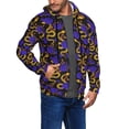 thumbnail image 2 of Kdxio Golden Snake And Purple Rose Print Men Hoodies Casual Hoodies for Men with Zip Pockets Full Zip Long Sleeve Sweatshirt Sports Hooded Jacket-Small, 2 of 5
