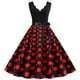 thumbnail image 1 of Moda para mujer A Line Flare Vintage Dress Prom Swing Sin mangas Polka Dot Printing Party Dress Fridja  hjkh285, 1 of 6