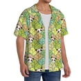 thumbnail image 2 of Sikiie Cartoon Panda And Leaf Men's Wrinkle Free Untucked Cuban Shirt Business Casual Button Down Shirts Short Sleeve ShirtX-Large, 2 of 5
