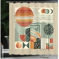 thumbnail image 3 of Ambesonne Monstera Shower Curtain, Mid Century Boho Abstract, 69"Wx75"L, Cinnamon Pale Sage Green, 3 of 4