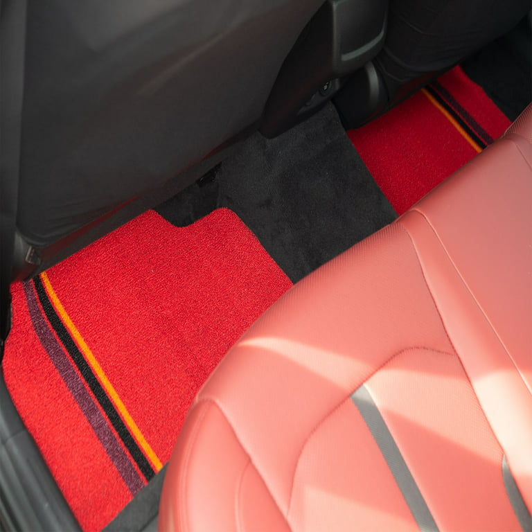 FH Group Universal Car Floor Mats Trim to Fit Heavy Duty Do It Yourself, All Weather Protection Roll and Cut Upholstery for Cars, SUVs and Trucks, Red