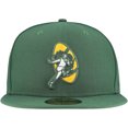 thumbnail image 2 of Men's New Era Green Green Bay Packers Throwback Main 59FIFTY Fitted Hat, 2 of 6