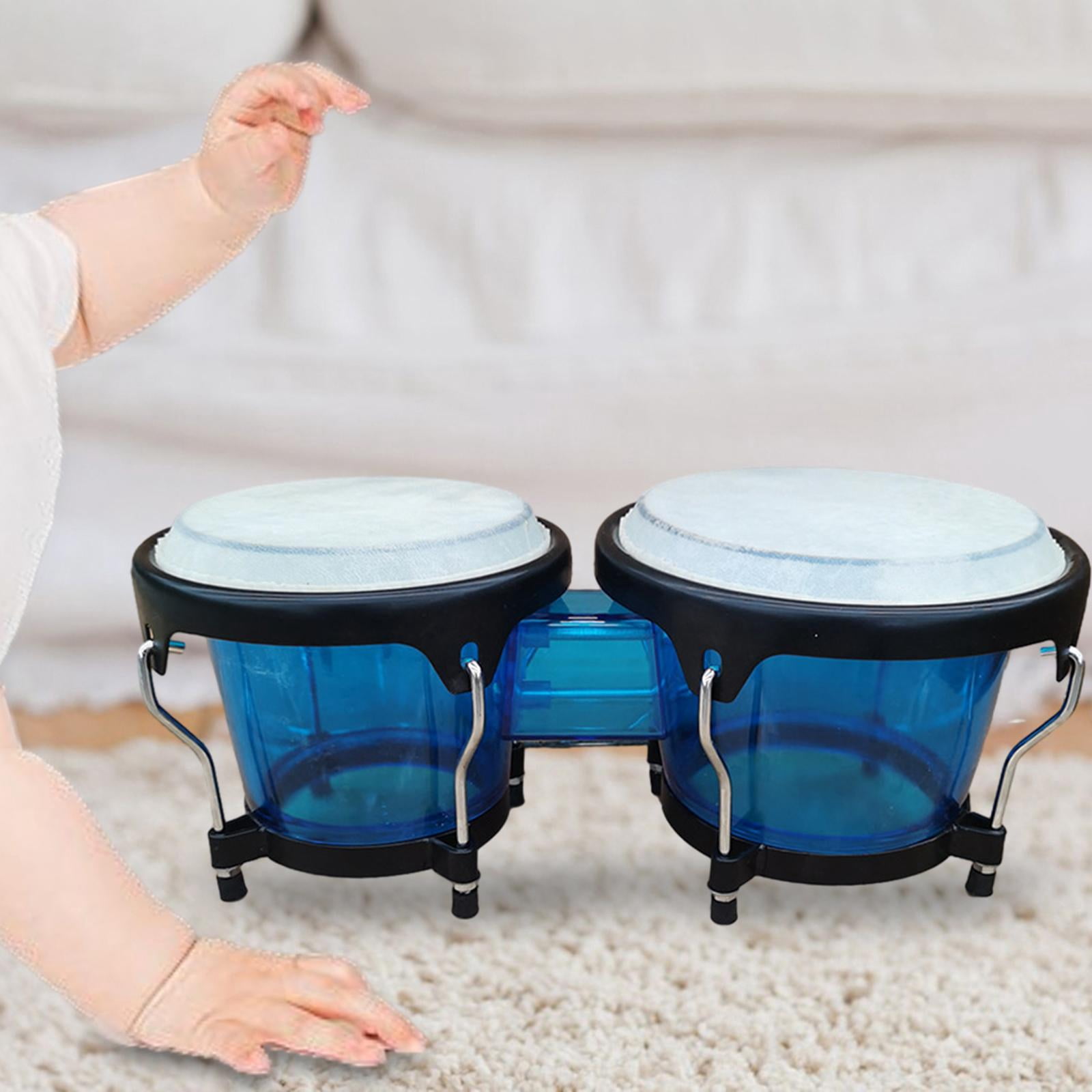 LeeQinersw Bongo Drum Set Music Instruments Educational African Drum 6'' and 7 '' for Gifts Blue