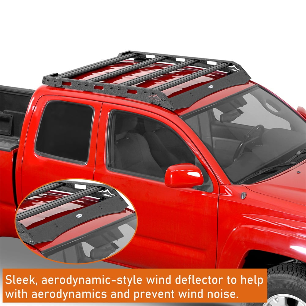 Hooke Road Steel Roof Rack Cargo Carrier Fit Toyota Tacoma 2005-2023 Access Cab 2nd 3rd Gen ,Black