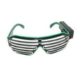 thumbnail image 6 of Sylvtty Light Up Neon Rave Glasses Flashing Shutter Glasses El Wire LED Sunglasses Glowing DJ Costumes for 80s Parties Music Festival, 6 of 7