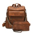 thumbnail image 3 of PRIYAL PU Leather Backpack With Purse for Women Anti-theft Ladies Shoulder Bag Handbag Suitable for Work, Travel, and Daily Use, 3 of 9