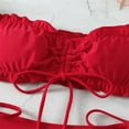 thumbnail image 6 of ANINEO Women Swimwear Red Split Small Line Shoulder Tops Strap Bikini Breathable Hawaii Summer Tropical Brazilian Beachwear, 6 of 8