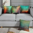 thumbnail image 4 of Set of 4 Throw Pillow Covers Vintage Abstract Teal Green and Orange Messy Rust Painting Decorative Pillow Cases Home Decor Standard Square 16x16 Inches Pillowcases, 4 of 6