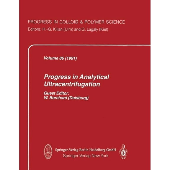 Progress in Colloid and Polymer Science Progress in Analytical Ultracentrifugation, Book 86, (Paperback)