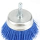 thumbnail image 5 of Cepillo de taladro de nailon de 3 pulgadas, cepillo de copa abrasivo de nailon con vástago hexagonal de 1/4 de pulgada, grano 240 para eliminar óxido, corrosión y pintura (1 pieza, azul), 5 of 5