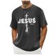 thumbnail image 1 of Camisa Casual de Cuello de la Tripulación de la Impresión de Pascua de Manga Corta de Verano Top Ligero de Poliéster para los Hombres, Camiseta de Manga Corta para el Uso Diario de Primavera Verano, 1 of 8