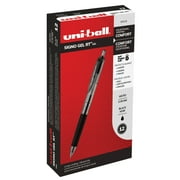 Uniball Signo Retractable Gel Pens, Medium Point (0.7mm), Black Ink, 12 Count