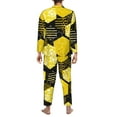 thumbnail image 5 of Kll Geometric Pattern With Bee Sleepwear Mens Flannel Pajamas,Long Cotton Pj Set, 5 of 9