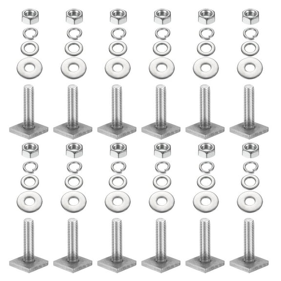 Uxcell T Slot Bolts M8 x 30mm Square Head T Bolts for Roof Rack 12 Set
