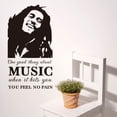 thumbnail image 4 of Calcomanía de vinilo para pared de gran tamaño de 42,1 x 22,4 pulgadas con el mensaje "Una cosa buena de la música", de Bob Marley, 4 of 4