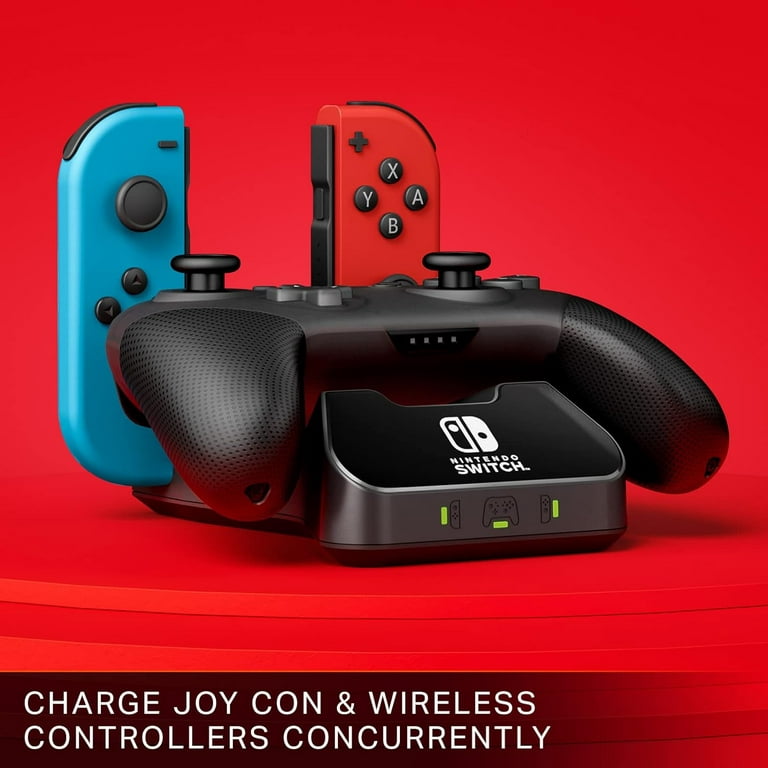 Pre-Owned PowerA - New) Axtion Charging With Controller Base Nintendo - Kit Bolt + Like Black (Joy-Con Wireless) Manual for Bundle Cleaning Switch (Refurbished