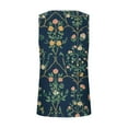 thumbnail image 5 of GERsome Women's Floral Tank Tops Summer Pleated Crewneck Sleeveless Tunic Flowy Loose T-Shirts S-5XL, 5 of 6