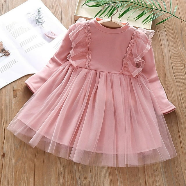 LOVZFMLL Robe Mignonne à Manches Courtes pour Tout-Petits Enfants Imprimé Épissure Extensible Robe Trapèze