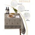 thumbnail image 5 of Beige Boho Rectangle Tablecloth, Vintage Floral Abstract Art Ethic Tribe Waterproof & StainResistant Tablecloth, Washable Oil-proof Table Cover for Dining/Party/Wedding/Camping/Buffet 54x108 In, 5 of 9