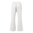 thumbnail image 5 of Mens Sweatpants Baggy Solid Color Wide Leg Flare Pants Relaxed Fit Straight Leg Spring Fall Lightweight Resort Trousers White M, 5 of 5