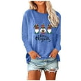 thumbnail image 1 of Womens Round- Neck Christmas Printing Recreational Long Sleeve Tops, 1 of 1