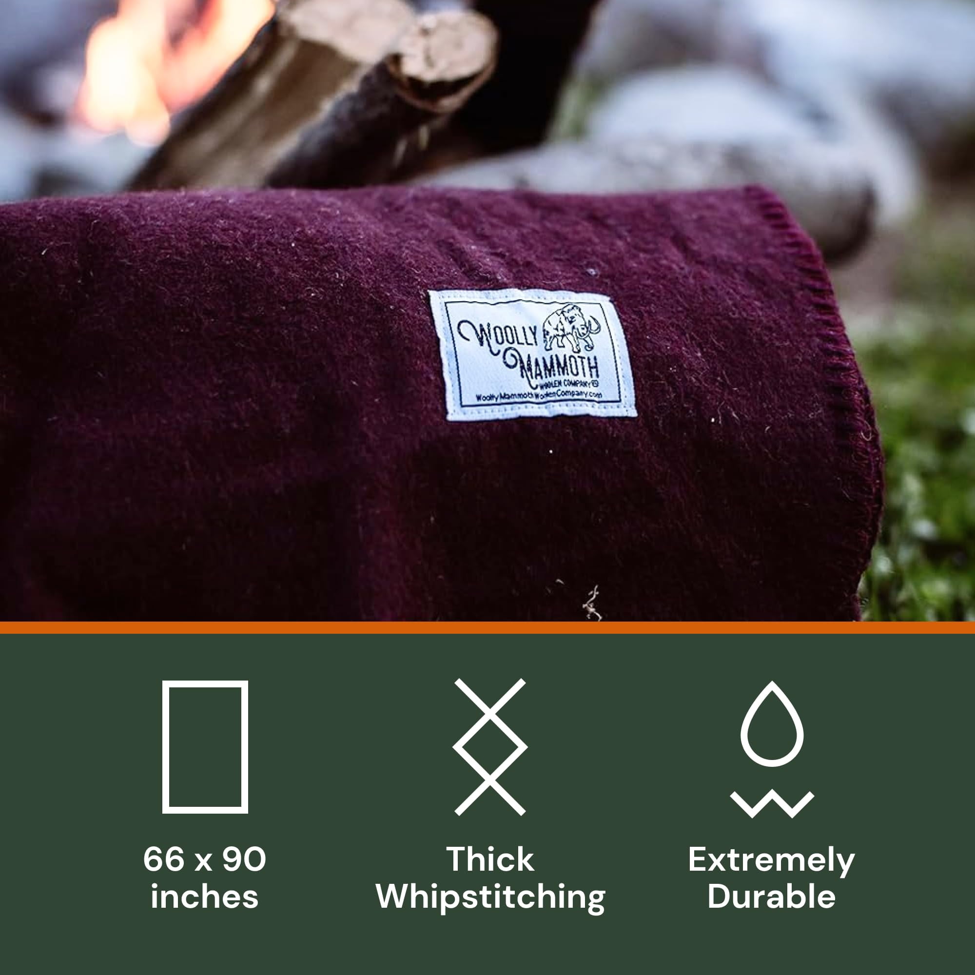 Woolly Mammoth Woolen Company, Rustic, Burgundy, Merino Wool