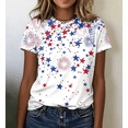 thumbnail image 6 of Cavosen American Flag Tops for Women Petite Patriotic Short Sleeve Round Neck Shirts USA Star Striped Print Shirts Lady XL Independence Day Casual Tops 4th of July Tunic Tees 2025 Patriotic Blouses, 6 of 10