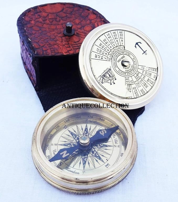Brass Robert Frost Calendar Poem Compass 100 Year Engraved