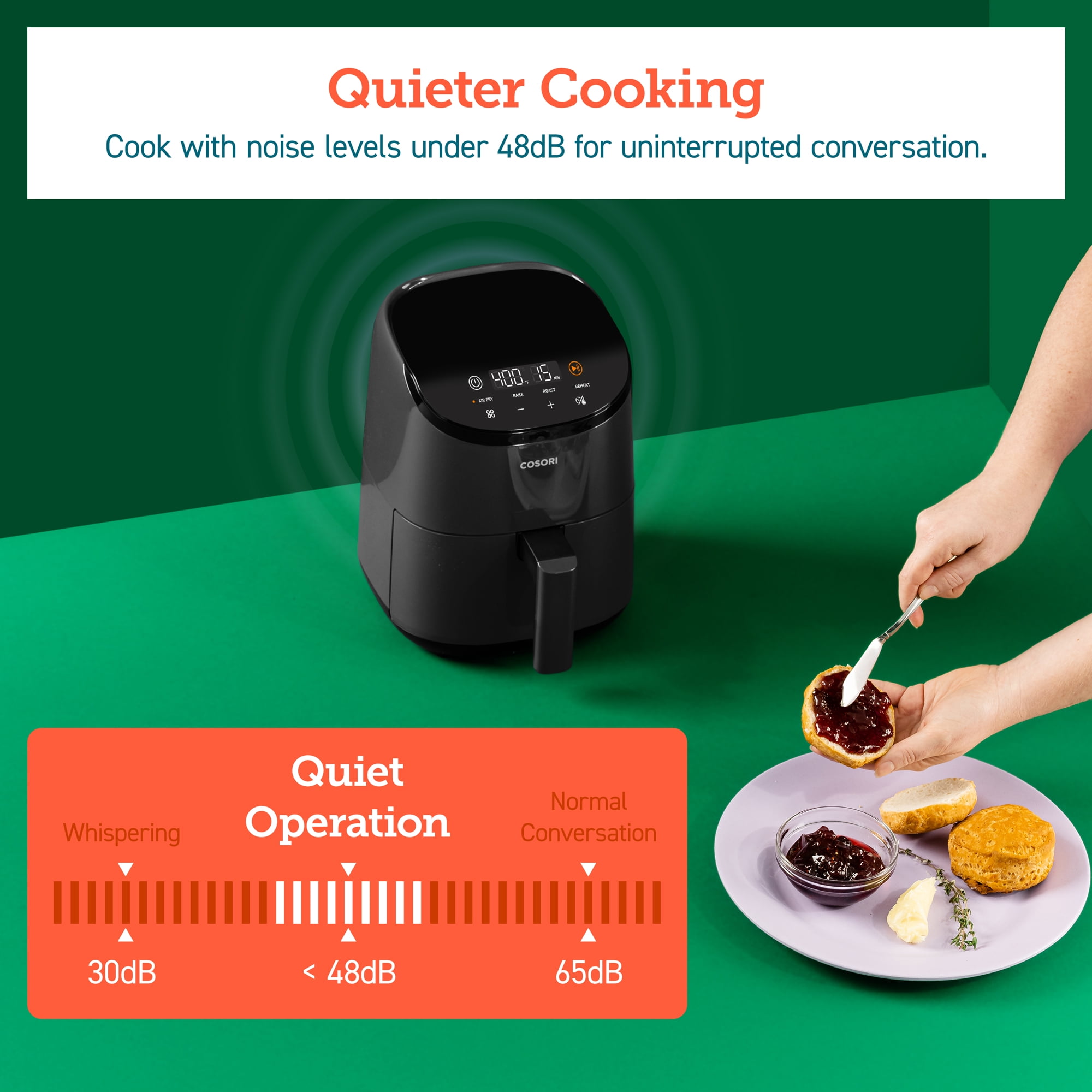 COSORI Small Air Fryer Oven 2.1 Qt, 4-in-1 Mini Airfryer, Bake