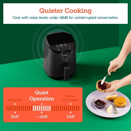 COSORI Smart Air Fryer, 2.1-Quart Compact 4-in-1 Oven, Touch Control, Non-Stick, Dishwasher-Safe, Truffle Gray