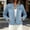 Light Blue, variant on Women Lapel Button Front Cropped Denim Jacket Multi Pocket Solid Vintage Ladies Spring Fall Daily Outerwear