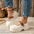thumbnail image 2 of Rokment Women's Chunky Platform Slip on Mary Jane with Adjustable Back Strap 2026 Casual Height Increasing Barefoot Slip on Water Sandals Dress Clogs White Size 6, 2 of 5
