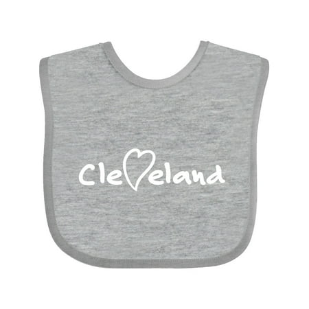 

Inktastic Cleveland Heart Handwriting White Gift Baby Boy or Baby Girl Bib
