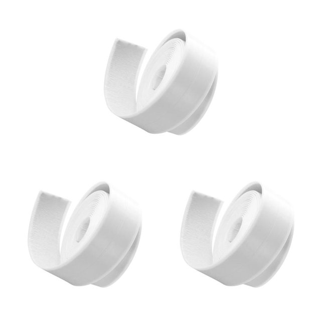 bedienty Kitchen Waterproof Sealant Tape Bath Sink Sticker Door Window Slit Strip white 3Set