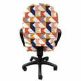 thumbnail image 3 of Abstract Office Chair Slipcover, Diagonal Design Striped Vintage Summer Inspired Tones on a Plain Background, Protective Stretch Decorative Fabric Cover, Standard Size, Multicolor, by Ambesonne, 3 of 5
