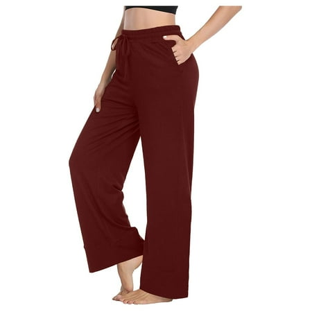 

Leggings High Waisted Plus Size Leggings for Women Womens Casual Solid Color Comfortable Pajamas Sport Pants Long Yoga Trousers