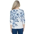 thumbnail image 2 of Alfred Dunner Womens Petite  Floral Shimmer Three Quarter Sleeve Top, 2 of 6