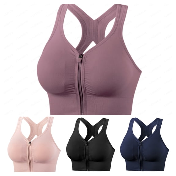 SPZTSX Women's Zip Front Post-Surgery Bra - Adjustable Strap Compression Bra for Everyday Recovery Support
