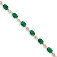 thumbnail image 1 of 14k Diamond and Emerald Bracelet 7 Inch "Bracelets, 1 of 1