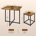 thumbnail image 3 of Topeakmart Industrial 5 Piece Dining Set with Square Table 4 Backless Stools, Rustic Brown, 3 of 7