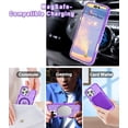 thumbnail image 2 of Meshine Magnetic for iPhone 16 Pro Max Phone Case Sparkly with Ring Stand,[Compatible with MagSafe],Slim Cute Crystal Glitter Shockproof Hard Back Soft Drop Protective Case for Girls Women,Purple, 2 of 6