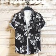 thumbnail image 2 of Camisa de Manga Corta con Estampado de Moda para Hombre Pompotops Talla S, 2 of 9