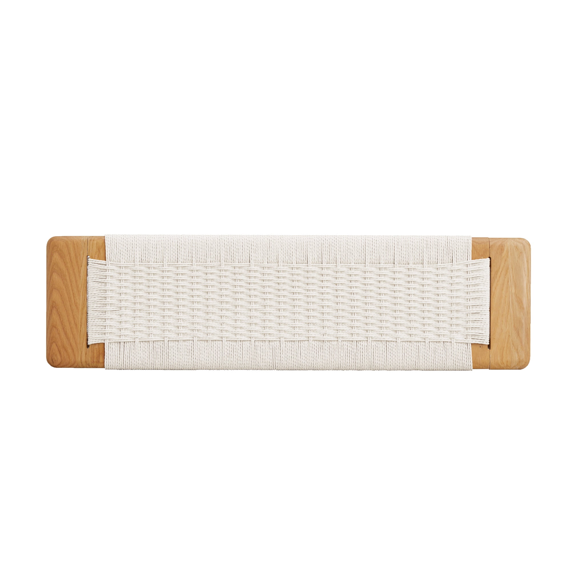 PORKISS Indoor Bench, End of Bed Bench, Wood Dining Bench, Entryway Bench with Solid Wood Legs for Bedroom, Kitchen & Living Room, Oak+White