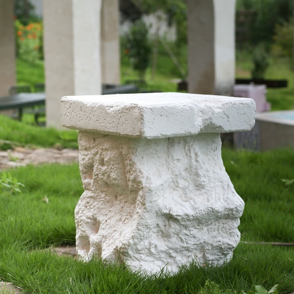 Christopher Knight Home Outdoor Patio Modern Artistry MGO Side Table, Organic Sculptural Design, White