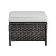 thumbnail image 2 of Gymojoy  2 Piece Outdoor Ottoman Wicker Patio Ottomans Brown/Beige, 2 of 5
