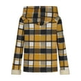 thumbnail image 4 of Women's Oversized Zip Up Hooded Plaid Coat Jacket Long Sleeve Casual Outerwear Tops with Pockets Warm Winter Fashion | CSEONE,Yellow L, 4 of 8