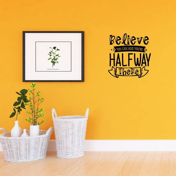 VWAQ Believe You Can and You're Halfway There Motivational Home Decor Inspirational Wall Decal