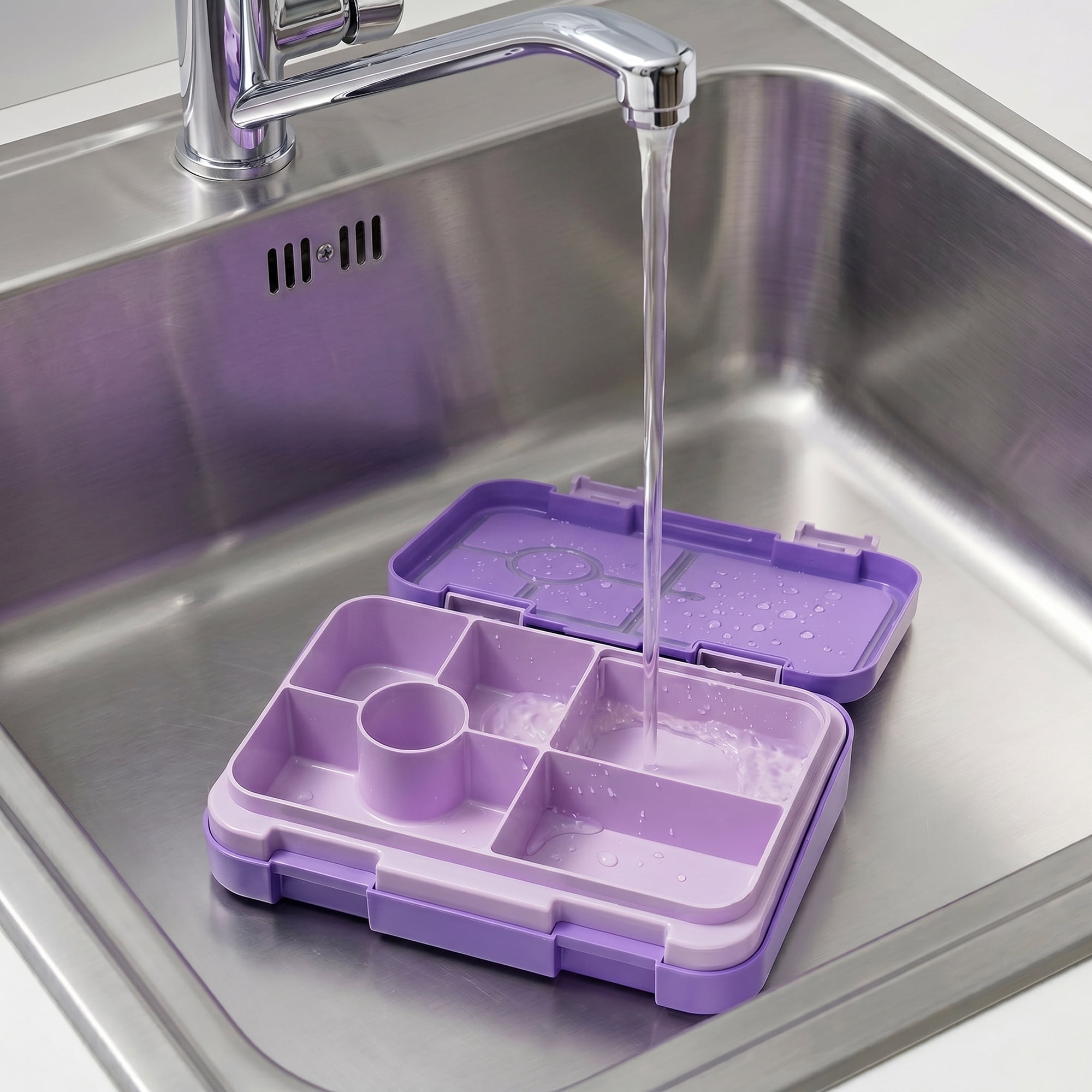Unique Bargains PP Material Heat Resistant Meal Lunch Bento Box Purple