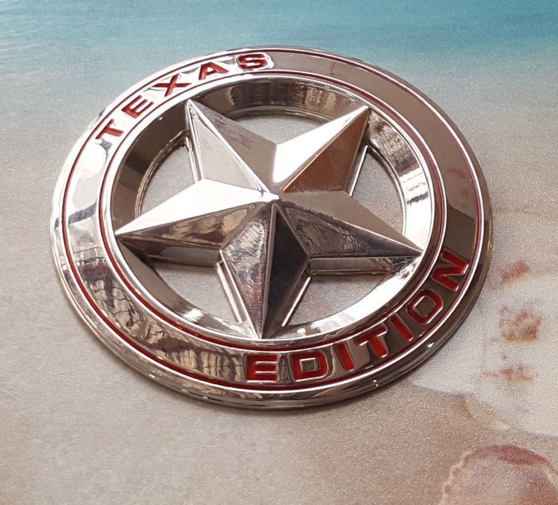 3/" TEXAS FLAG IN SHAPE OF TEXAS EMBLEM State Edition Decal Truck Universal METAL