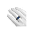 thumbnail image 3 of beryl_creation 925 Sterling Silver 2.50 Ct Cushion Cut Blue Sapphire Engagement Wedding Christmas Thanksgiving Halo Ring 14K Black Gold Plated For Women's -7.5, 3 of 3